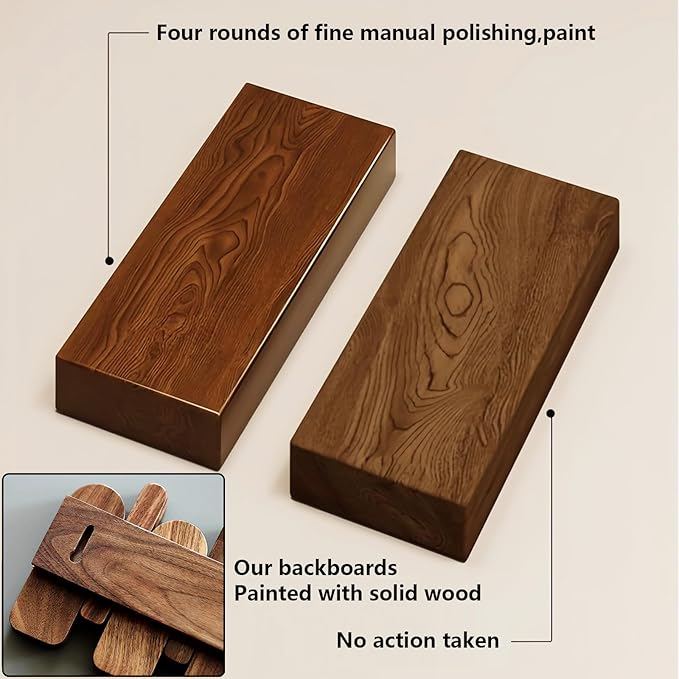 Wall Mounted Piano Key Hanger | Flip Style Hook | Entrance Wall Art Hook, Made of Oak Wood (3 Times Painted, 4 Times Polished) (Walnut, 12Hooks)