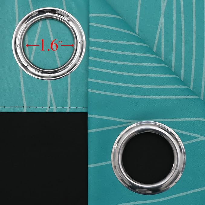 Estelar Textiler Teal and Greyish White Ombre Blackout Curtains 72 Inches Length - Image 7