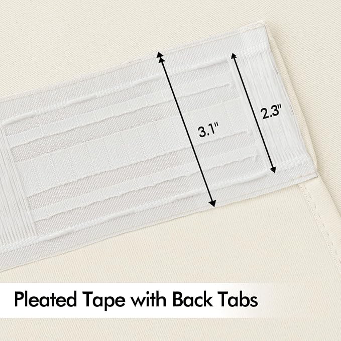 MIULEE Birch Back Tab Blackout Curtains 52x72 Inches Long 2 Panels Set | Rod - Image 4