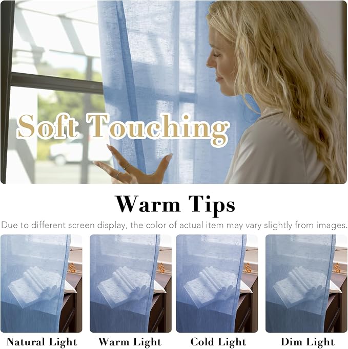 H.VERSAILTEX Linen Curtains 90 inches Long Linen Curtains/Natural Linen Blended - Image 3