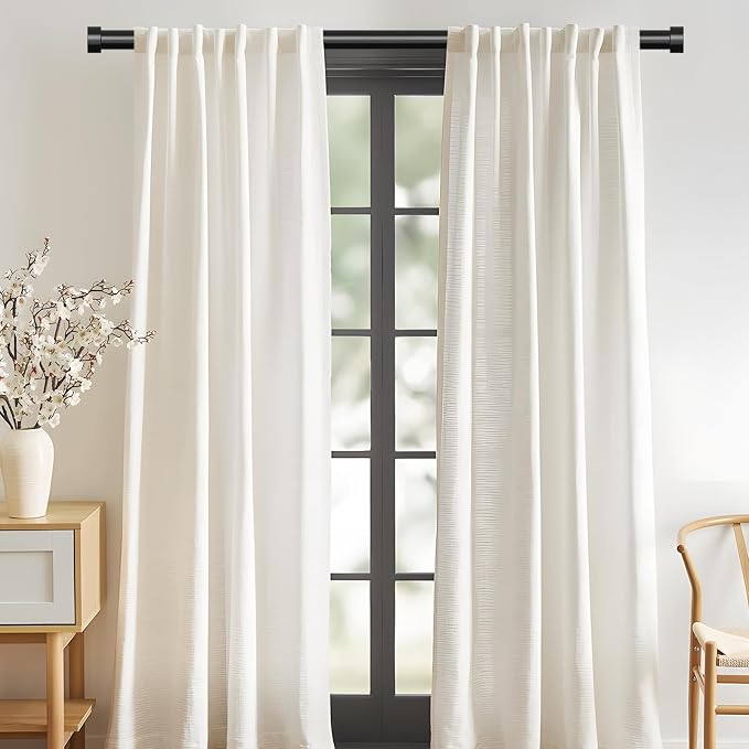 VOIIY Curtain Rods for Windows 28 to 48 Inch, Modern Adjustable Heavy Duty - Image 2