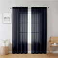 Lecloud Black Sheer Curtains 78 Inches Long 2 Panels Set, Privacy Voile Light by Lecloud