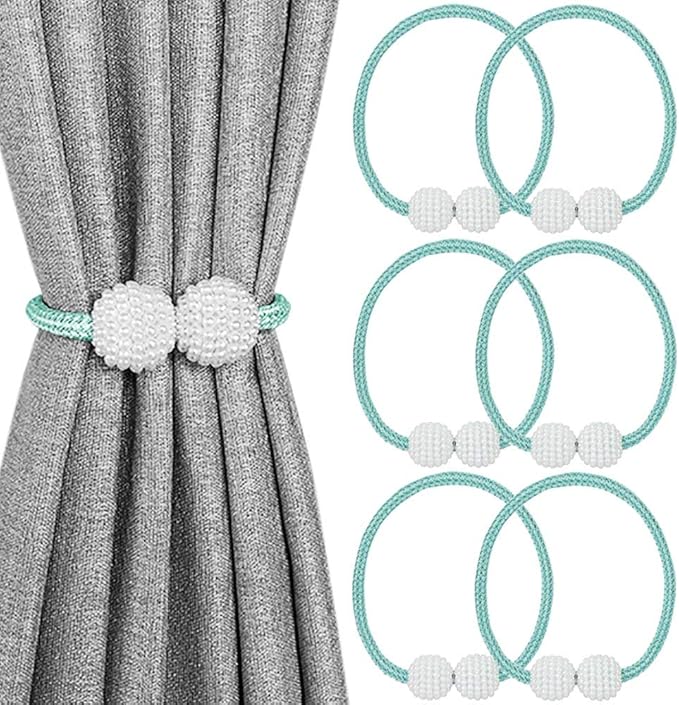 Melaluxe 6 Pack Magnetic Curtain Tiebacks, Decorative Curtain Holdbacks by Melaluxe