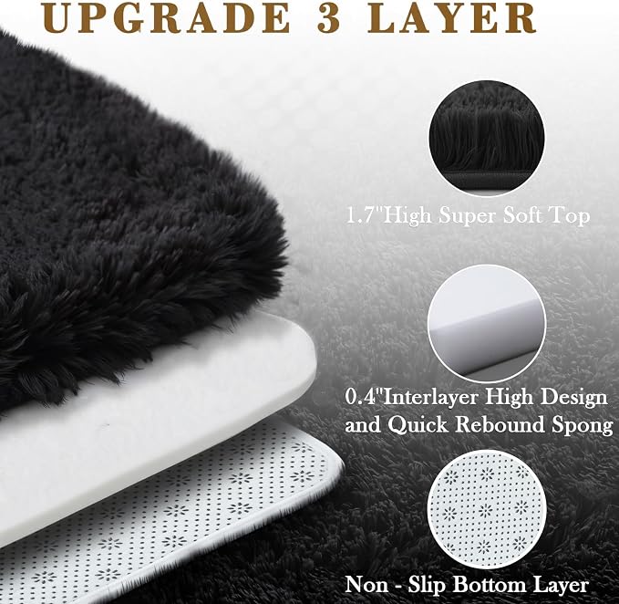 Area Rugs 10x14 Living Room, Shaggy Carpet Soft Plush Furry Bedside Rug Large - Image 5