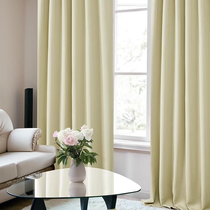 Deconovo Blackout Curtains, Thermal Insulated, W52 x L63 2 Panels, Back Tab - Image 6