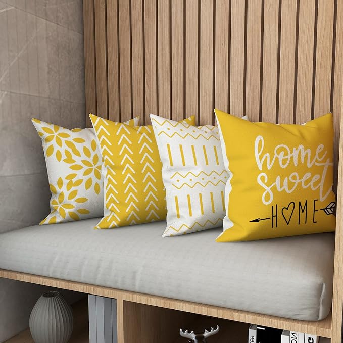 YCOLL Pillow Covers 16x16 Set of 4, Modern Sofa Throw Pillow Cover, Decorative - Image 5