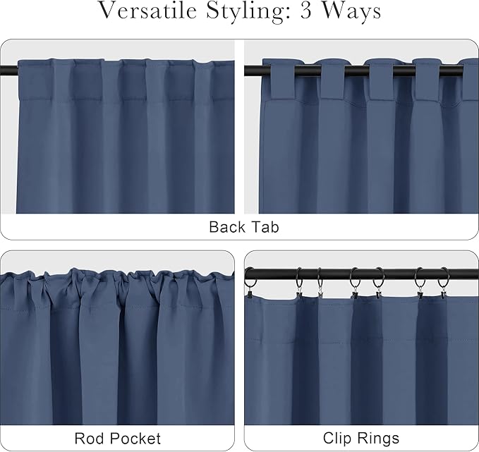 PONY DANCE Blackout Curtains for Bedroom, Room Darkening 96 inch Curtains 2 - Image 5