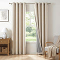 100% Blackout Linen Textured Curtains 108 Inch Long, Oatmeal | 100% Blackout by 100BlackoutShield