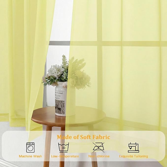Gwine Short Kitchen Sheer Curtains 36 Inch Length - Image 7