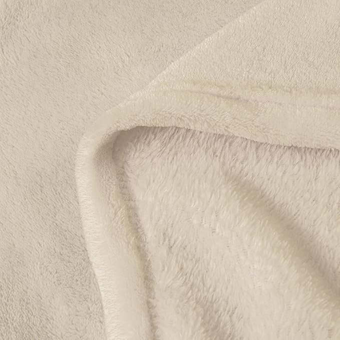 BEDELITE Fleece Blanket Soft Plush Twin Size Blanket Beige 60"x80" | Ultra Soft - Image 5