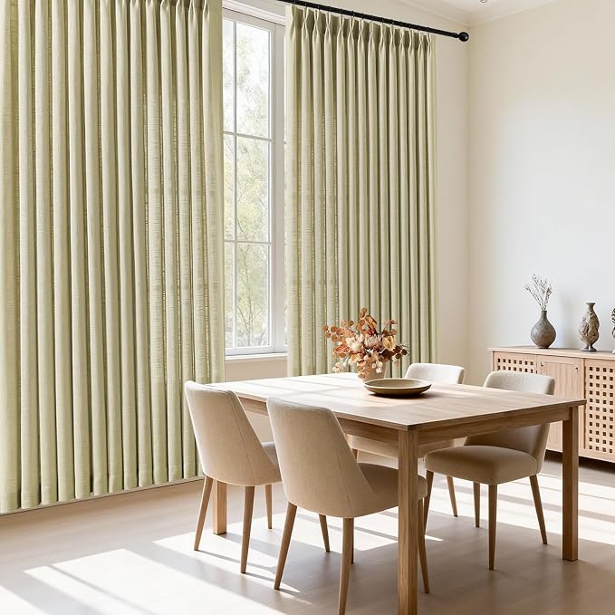 IVAPUPU Pinch Pleated Linen Curtains 102 Inches Long 2 Panels - Image 6