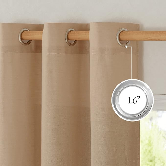 NICETOWN Rustic Linen 144 inch Long Curtains - Image 2