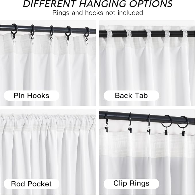 RYB HOME White Velvet Curtains 72 inches - Image 4