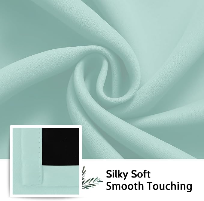 SimpleHome Aqua 100% Blackout Curtains Room Darkening Living Room 84 Inch | - Image 7
