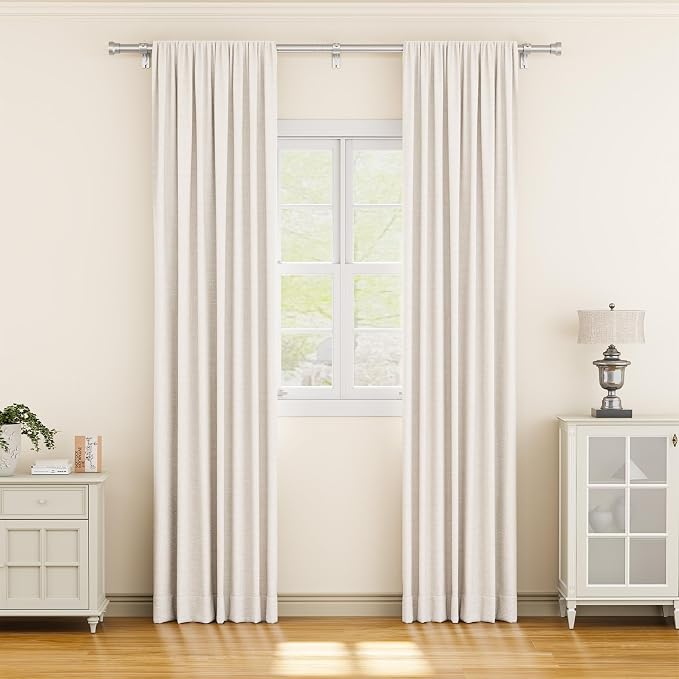 YaFex Curtain Rods 32-84 Inch, Heavy Duty 1 Inch Adjustable Curtain Rod - Image 2