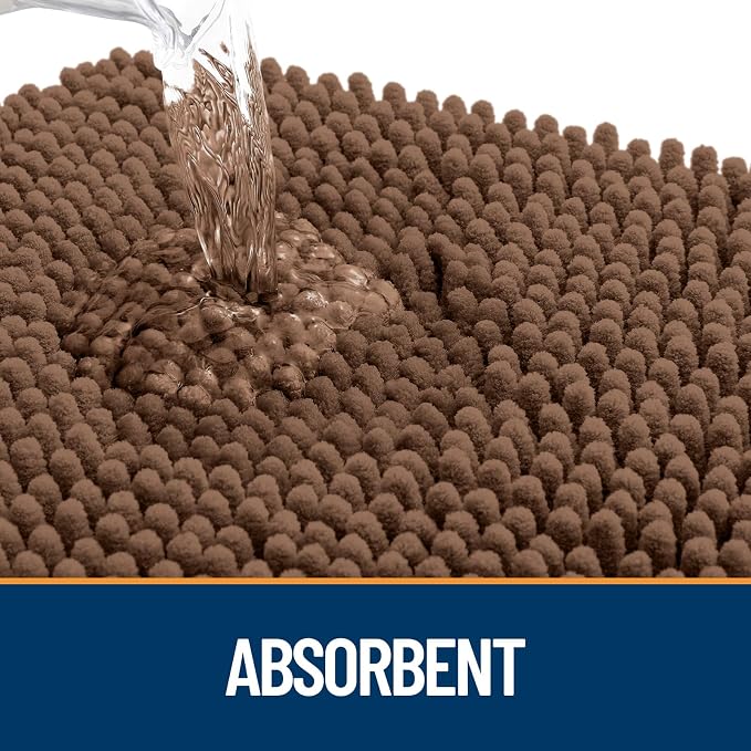 OLANLY Dog Door Mat for Muddy Paws 35x24, Super Absorbent Chenille Mud Mat | - Image 3