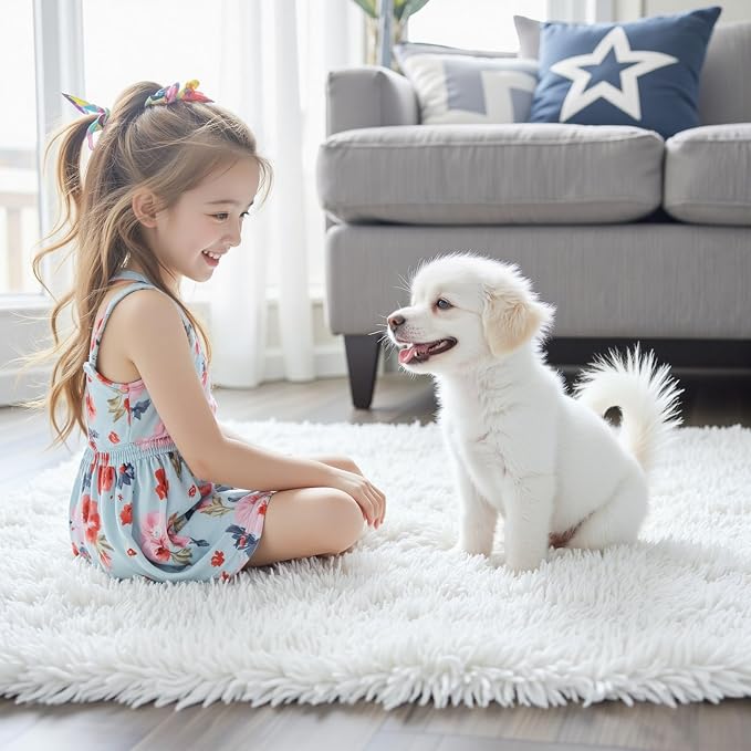 Rugs for Living Room 5x8, Alfombras para Salas Fluffy Shag Large Fuzzy Plush - Image 2