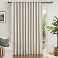 INOVADAY Linen Textured 100% Blackout Sliding Door Curtains 102x90 Beige | 1 by INOVADAY