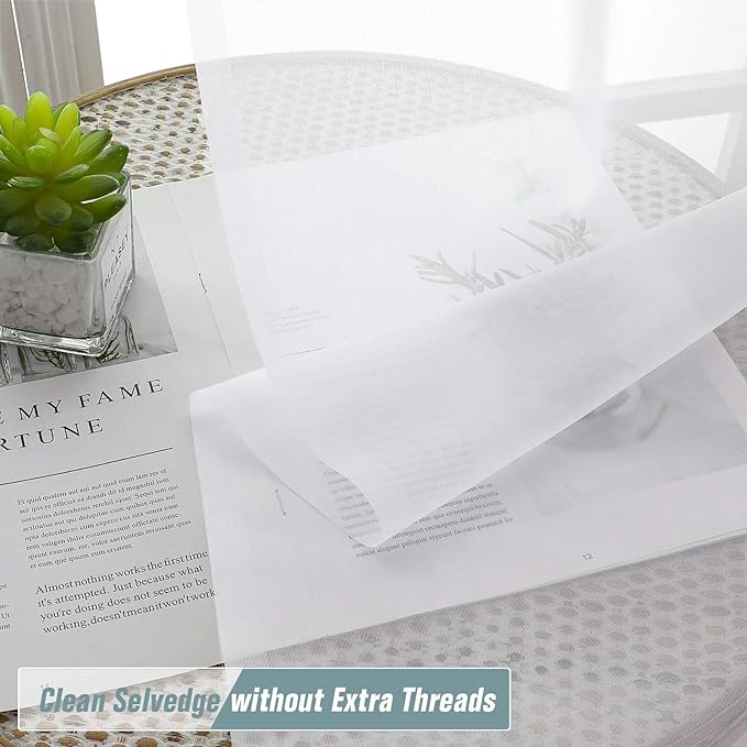 Extra Wide White Sheer Curtains - Image 2
