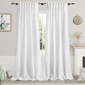 White Linen Curtains 109 Inches Long by Nanspring