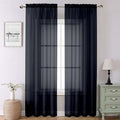 Lecloud Black Sheer Curtains 90 Inches Long 2 Panels Set, Privacy Voile Light by Lecloud