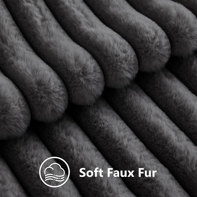 decorUhome Cozy Faux Fur Throw Pillow Covers 22x22 Set of 2 Decorative Soft - Image 3