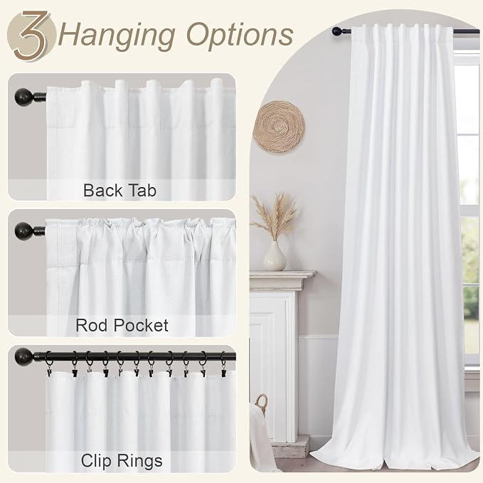 Blackout Curtains 92 Inches Long 2 Panels Set Modern Farmhouse Style Privacy - Image 6