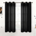 YoungsTex Black Linen Curtains 48 Inch Length by YoungsTex