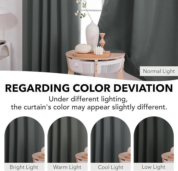 Deconovo Room Darkening Curtains Back Tab and Rod Pocket Curtains Thermal - Image 6