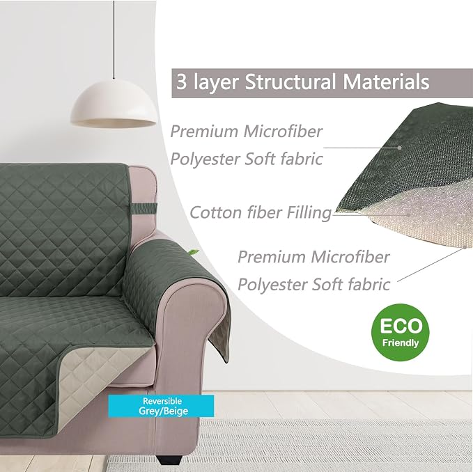 U-NICE HOME 4 Seater Sofa Cover 91''Large Couch Cover, Pet Friendly, Elastic - Image 4