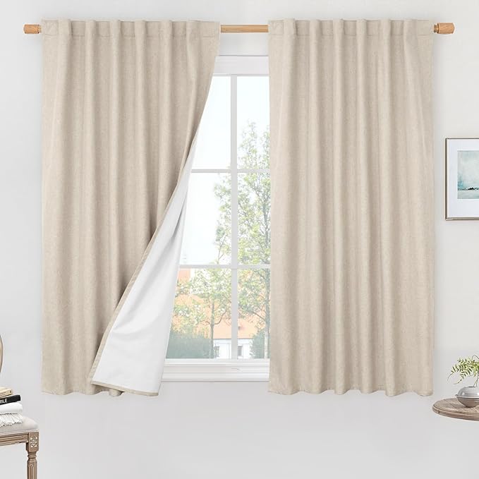 Linen 100% Blackout Window Curtains by LAMIT