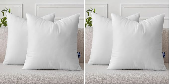 MIULEE Set of 2 Throw Pillow Inserts 18x18 Inches, Non-Woven Decorative Pillow by MIULEE