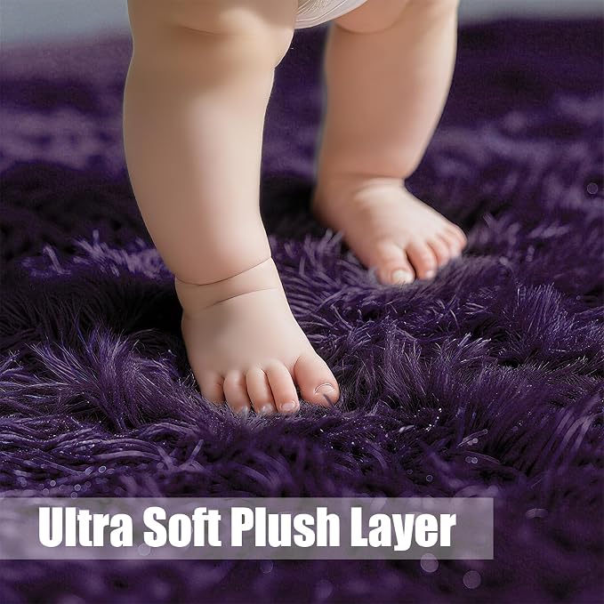 Shag Area Rug for Bedroom 3x5, Soft Fuzzy Rug Non-Shedding Indoor Plush Carpet - Image 3