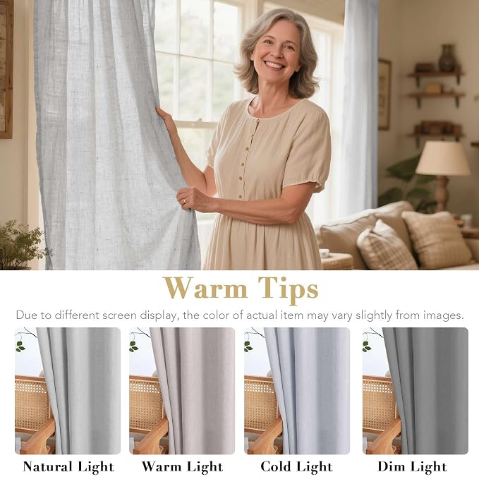 H.VERSAILTEX 63 inch Linen Semi Sheer Curtains - Image 3