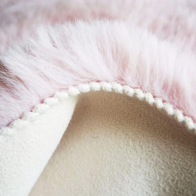 Ghouse Pink 8x10 Area Rugs Fluffy Faux Rabbit Fur Pink Fuzzy Rug Plush Shag Rugs - Image 5