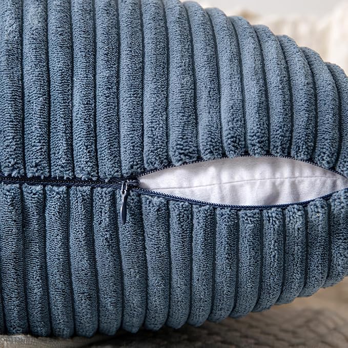 MIULEE Blue Decorative Throw Pillow Covers 20x20 Inch - Image 3