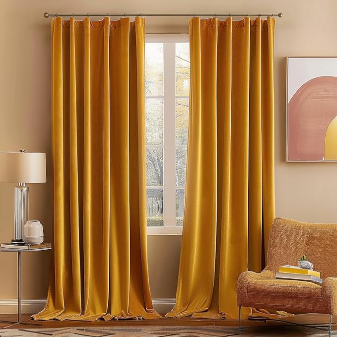 MIULEE Velvet Curtains 96 inches 2 Panels by MIULEE