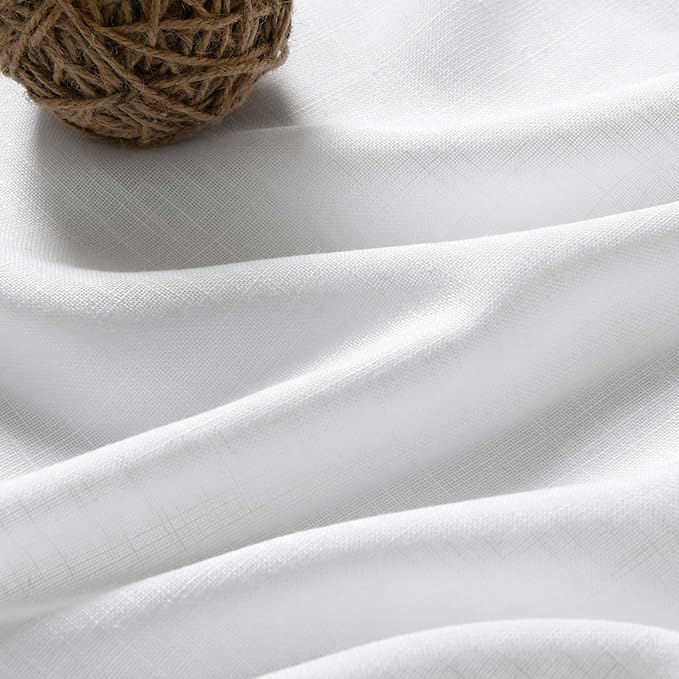 White Linen Curtains 67 Inch Length - Image 5