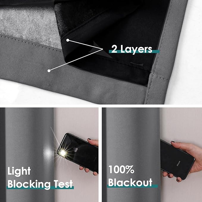 ChrisDowa 100% Blackout Curtains 102 inch Long - Image 4