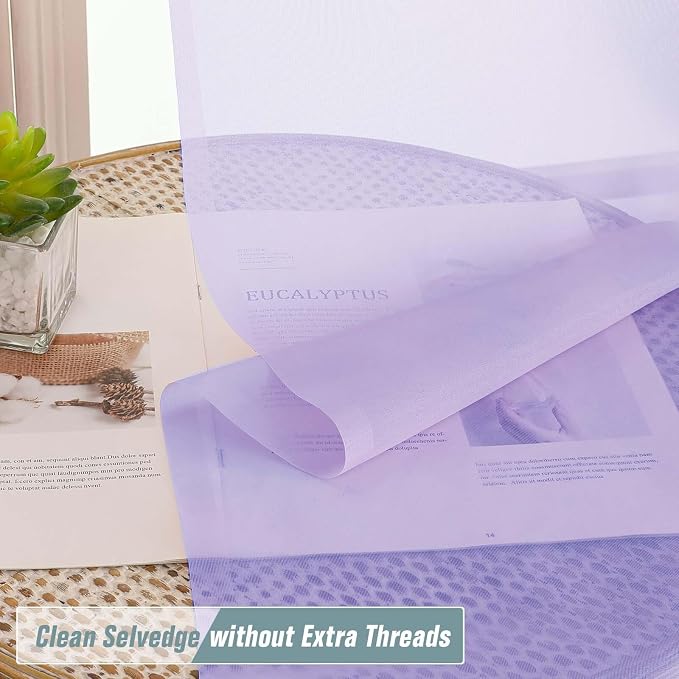 Window Sheer Curtains 45 Inches Length, Voile Short Curtains - Image 2
