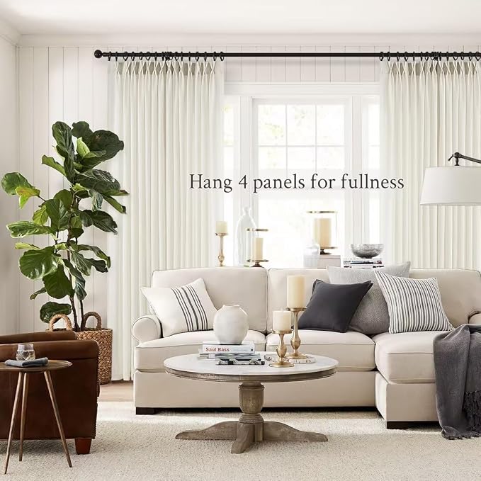 Topfinel 102 Inch Curtains 1 Panels Set, Two Packs Pinch Pleat Back Tab Linen - Image 6