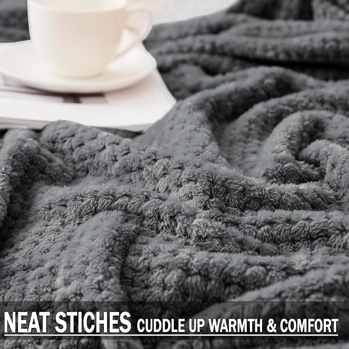 Exclusivo Mezcla Soft Waffle Fleece Bed Blanket King Size, Cozy Flannel - Image 6