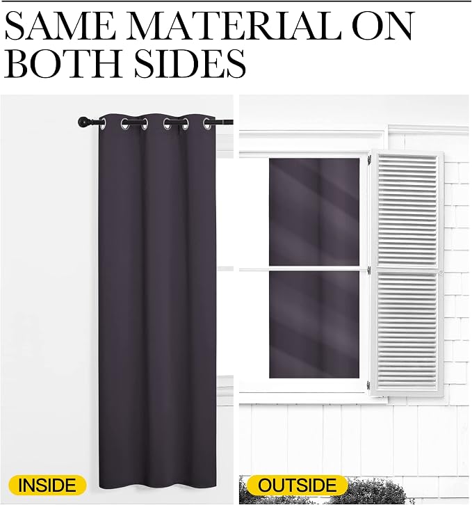 NICETOWN Greyish Purple Blackout Curtains 96 inches Length - Image 5