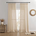 Joydeco Linen Curtains 84 Inch Length 2 Panel Sets, Light Filtering Curtains by JOYDECO