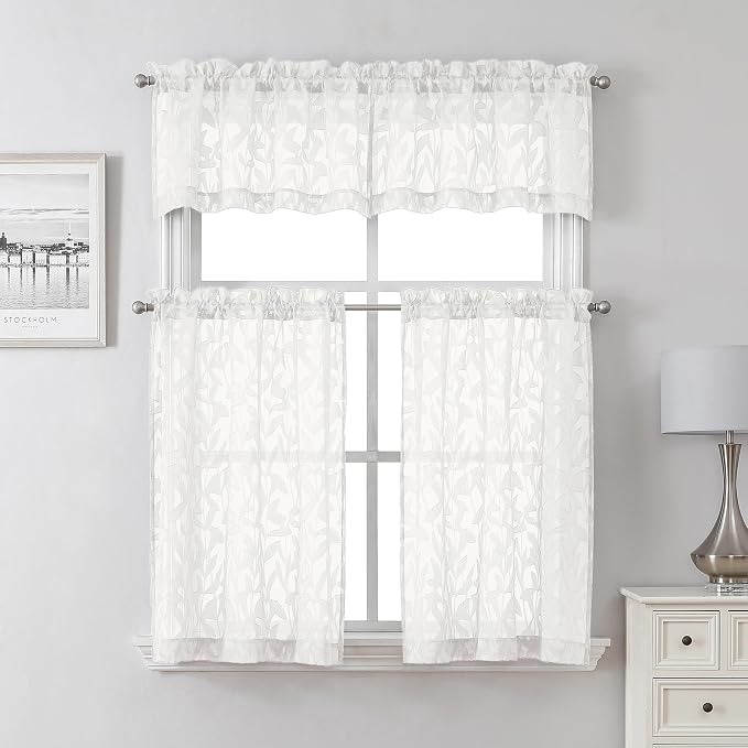 Lecloud Leia Sheer Ivory Window Curtains - Image 2