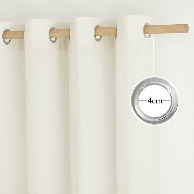 NICETOWN Off White Curtains Linen Blend - Image 3