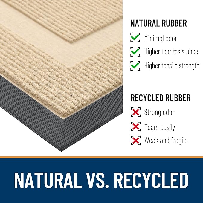 OLANLY Half Circle Front Door Mat Outside 35x23 All-Season Rubber Doormat | - Image 5