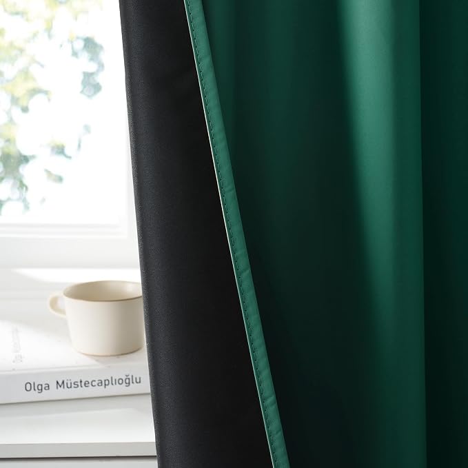 RYB HOME 100% Blackout Basement Curtains 24 inches Long, Heat & UV Blocking - Image 4