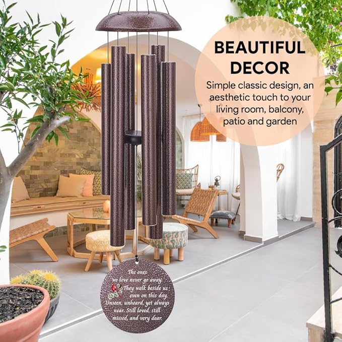 Personalized Wind Chime Memorial, Cardinal Memorial Gift, Sympathy Chimes, Wind Chimes for Loss of Loved One, in Memory of a Late Friend, Bereavement/Sympathy for Remembrance