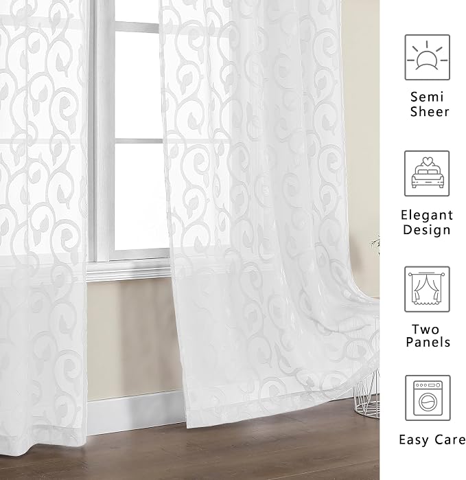 Furman Sheer White Curtains 84 inches Long - Image 6
